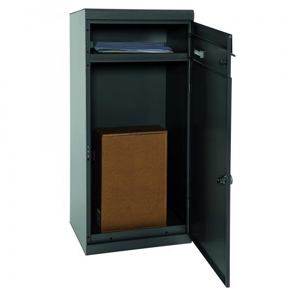 Paketbriefkasten Mefa Cedar 881 Basaltgrau RAL 7012 mit Namensschild